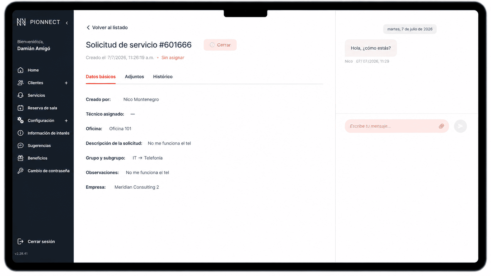 Listado de servicios
