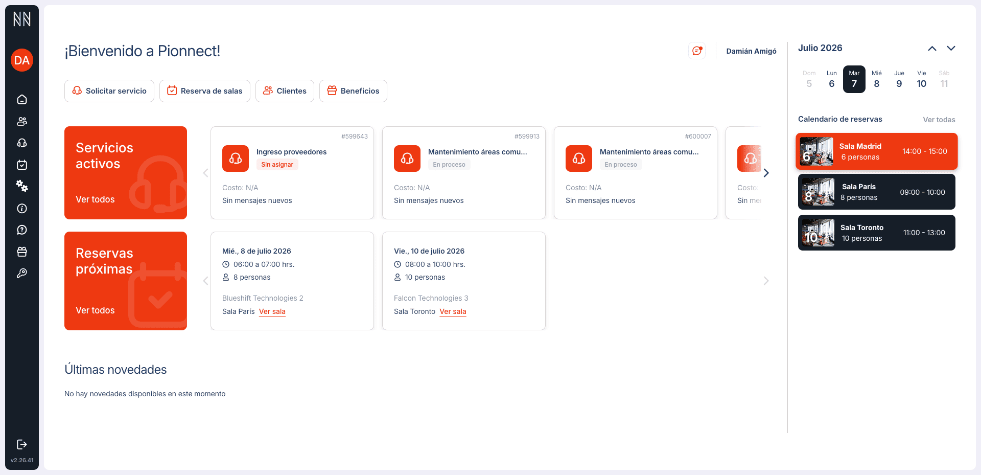 Dashboard de Pionnect